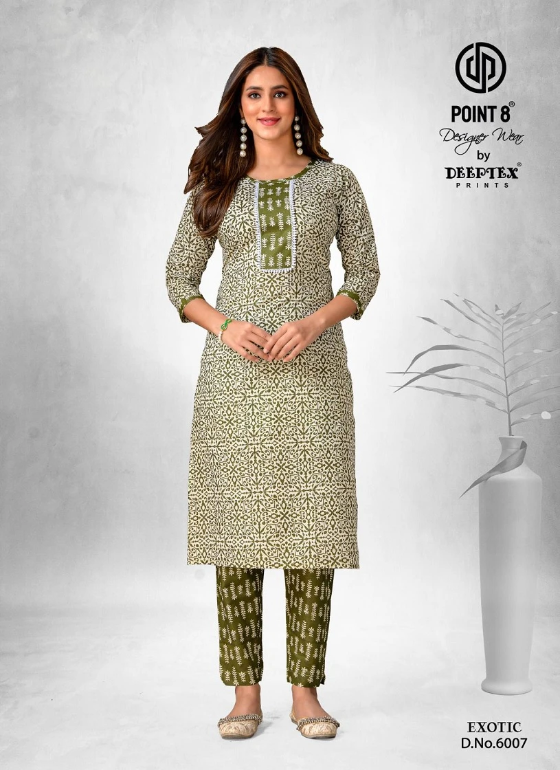 Deeptex Exotic Vol 6 Kantha Cotton Wholesale Kurti with Pant Catalog — Wholesale Kurtis, Deeptex wholesale from Surat — view 4
